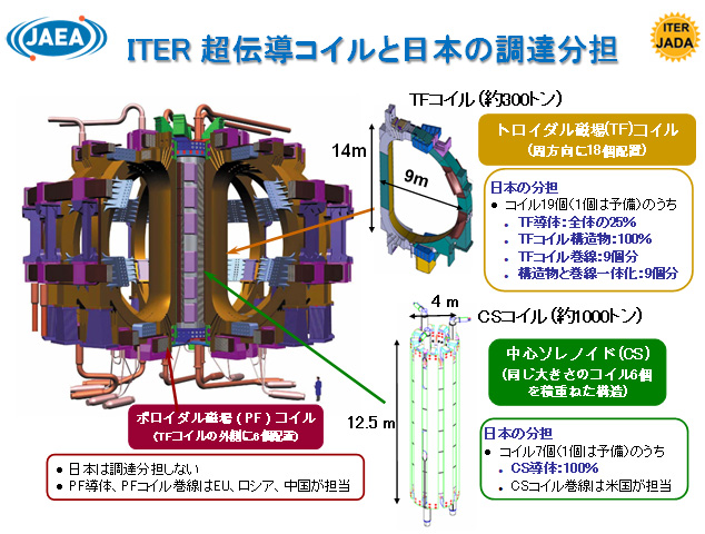 補足説明１　ITER超伝導コイルと日本の調達分担