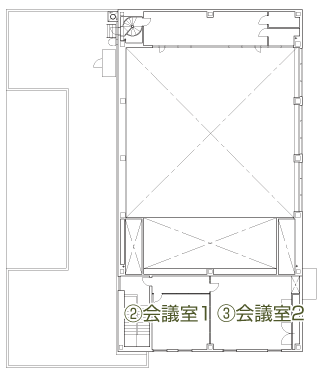 国際交流施設2階見取り図