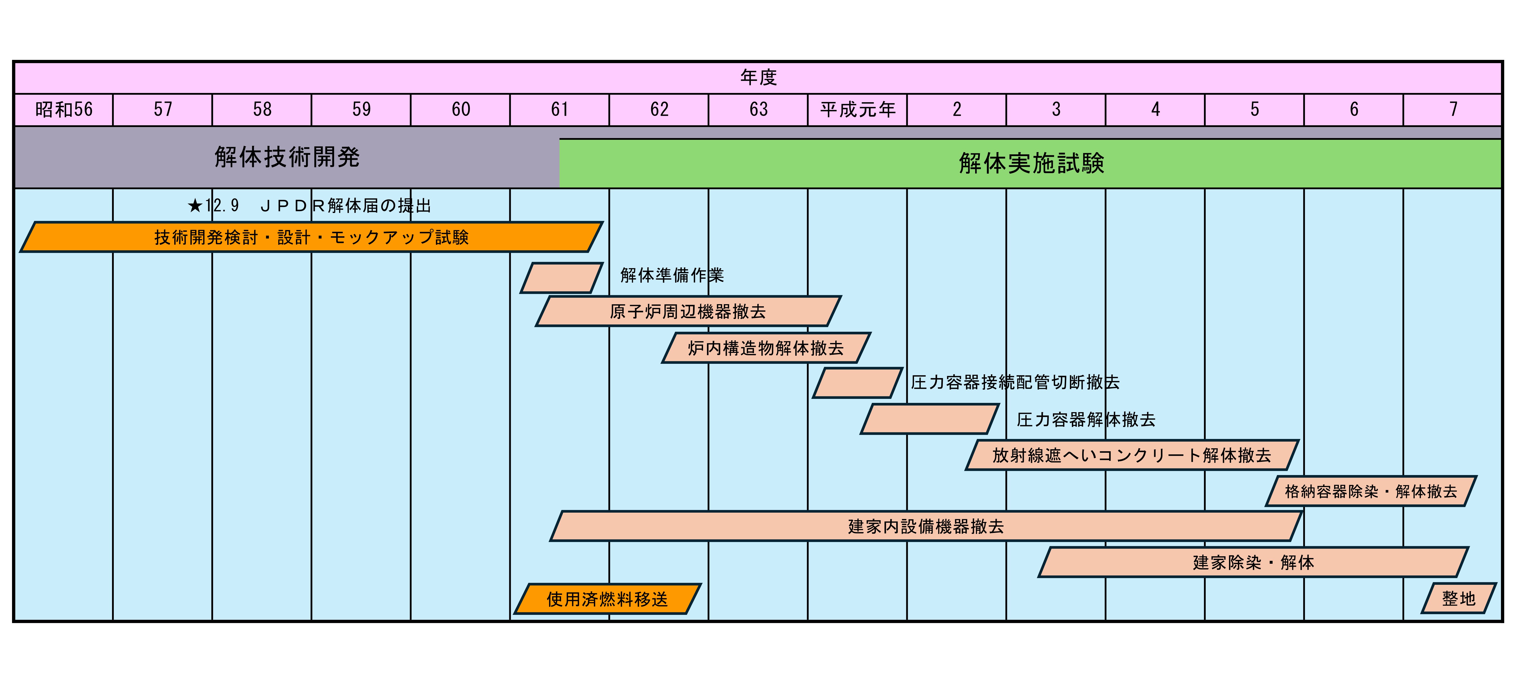 解体実地試験工程