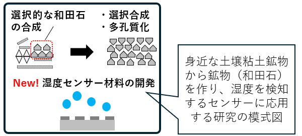 研究紹介（土壌粘土鉱物から創る機能性材料：和田石合成と湿度センサー応用）