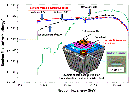 Neutron Spectra at Various Positions in Joyo