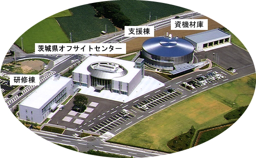 原子力緊急時支援・研修センター（茨城）と茨城県オフサイトセンターの写真