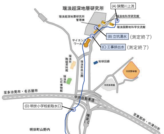 塩化物イオン濃度測定地の地図