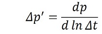 Δp'=dp/(d ln Δt)