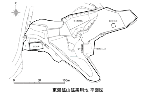 東濃鉱山鉱業用地平面図