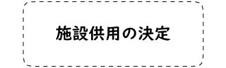 利用方法のフロー施設供用の決定