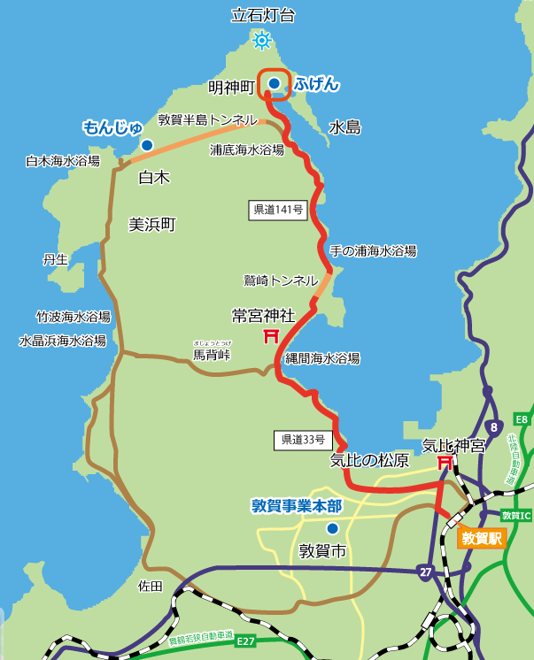 敦賀半島の地図