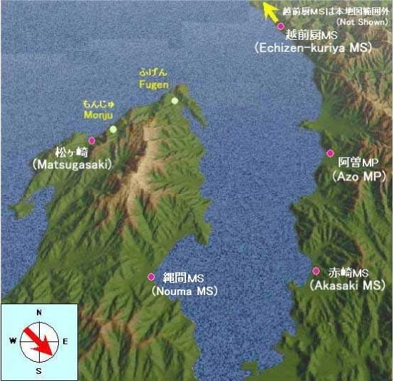 Environmental Gamma Radiation Levels outside Monju and Fugen Sites