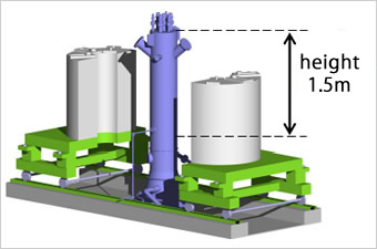 A diagram of the TRACY core tank