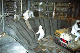 Curing with an explosion-proof sheet and blasting mat 