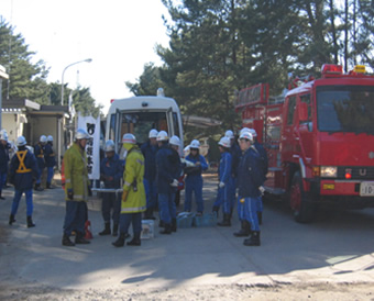 Operation at the simulated accident scene