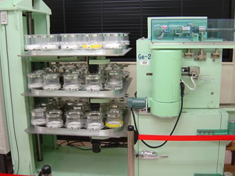 Germanium detector with sample changer