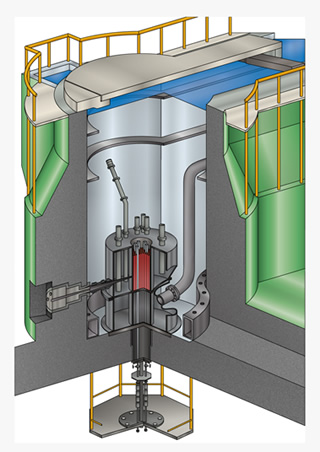 A cutaway view of the JRR-3 reactor
