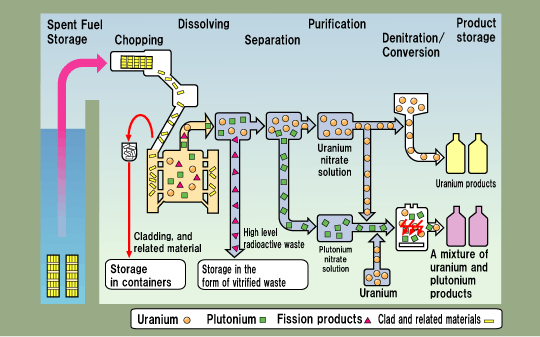 Flow of LWR Spent Fuel Reprocessing