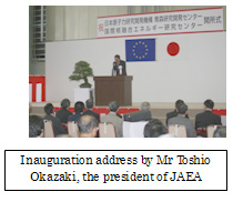 Inauguration address by Mr Toshio Okazaki, the president of JAEA